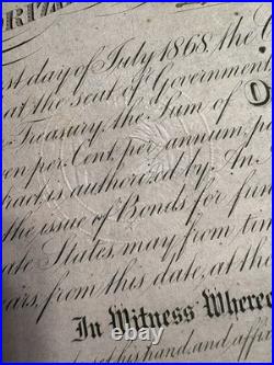 Original 1863 Confederate States Of America Civil War Bond No. 22532