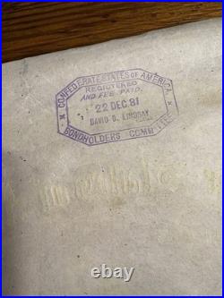 Original 1863 Confederate States Of America Civil War Bond No. 22532