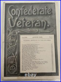 Original 1909 Printing Of The Sons Of Confederate Veterans Magazine