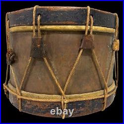 Original Antique Civil War Confederate Blockade Drum & Brass Handle Drumsticks