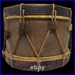 Original Antique Civil War Confederate Blockade Drum & Brass Handle Drumsticks
