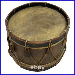 Original Antique Civil War Confederate Blockade Drum & Brass Handle Drumsticks