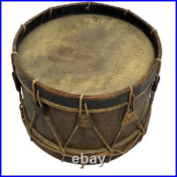 Original Antique Civil War Confederate Blockade Drum & Brass Handle Drumsticks