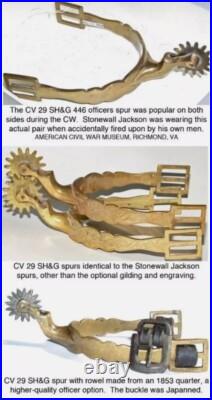 Original Antique Civil War Confederate General Officer Spur Stonewall Jackson