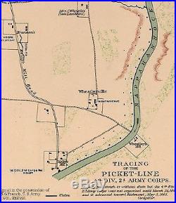 Original Antique Civil War Map CONFEDERATE ARMY Virginia Battles Culpeper VA