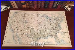 Original Antique Civil War Map UNION & CONFEDERATE BOUNDARIES June 30, 1862