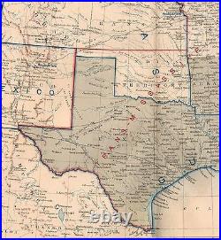 Original Antique Civil War Map UNION & CONFEDERATE BOUNDARIES June 30, 1862