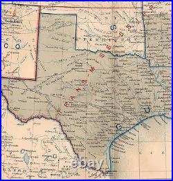 Original Antique Civil War Map UNION & CONFEDERATE BOUNDARIES June 30, 1862