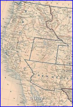 Original Antique Civil War Map UNION & CONFEDERATE BOUNDARIES June 30, 1862