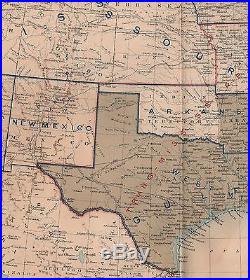 Original Antique Civil War Map UNION & CONFEDERATE BOUNDARIES of April 9, 1865