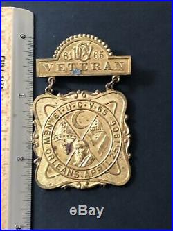 Original CIVIL War 1906 United Confederate Veteran Reunion Medal New Orleans