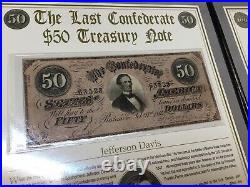Original CIVIL War Last Confederate Treasury Notes 50 / 100 Postal Society Set