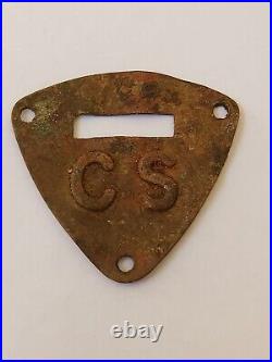 Original Civil War C. S. Confederate State Saddle Shield CS Pommel