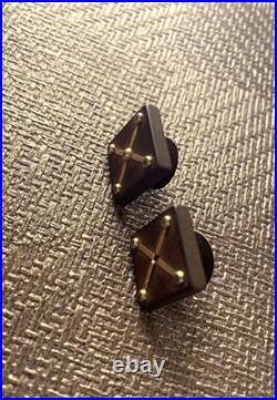 Original Civil War Confederate Cufflinks Rose Gold and Gutta Percha Antique