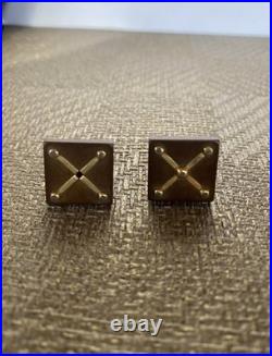 Original Civil War Confederate Cufflinks Rose Gold and Gutta Percha Antique