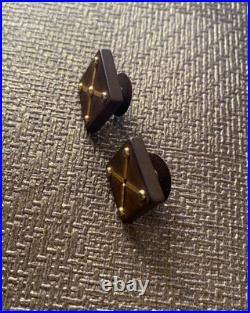 Original Civil War Confederate Cufflinks Rose Gold and Gutta Percha Antique