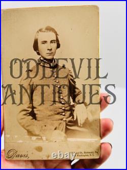 Original Civil War Confederate Young Child Soldier Virginia Cabinet Card photo