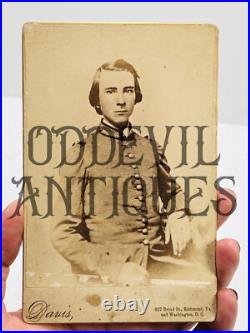 Original Civil War Confederate Young Child Soldier Virginia Cabinet Card photo