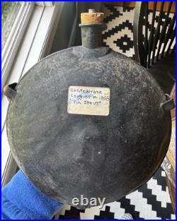 Original Confederate (Read Description!) Civil War M-1858 Tin Spout Canteen