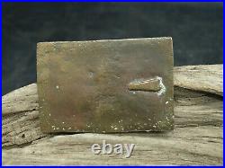 Original Csa Confederate CIVIL War Brass Belt Buckle Square (g3)