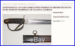Original Rare Maker Civil War 1840 Style CSA Confederate Cavalry Saber