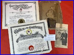 Original U. D. C. & C. C. Certificate Grouping Civil War Confederate