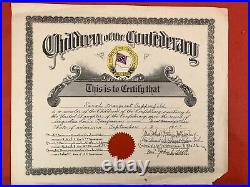 Original U. D. C. & C. C. Certificate Grouping Civil War Confederate