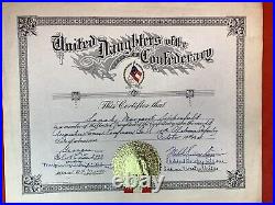 Original U. D. C. & C. C. Certificate Grouping Civil War Confederate