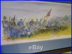 Original Watercolor Painting American CIVIL War Confederate Scene