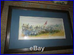 Original Watercolor Painting American CIVIL War Confederate Scene