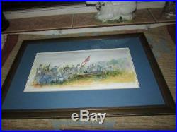 Original Watercolor Painting American CIVIL War Confederate Scene