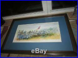 Original Watercolor Painting American CIVIL War Confederate Scene