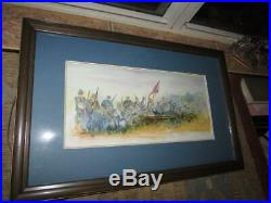 Original Watercolor Painting American CIVIL War Confederate Scene