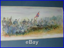 Original Watercolor Painting American CIVIL War Confederate Scene
