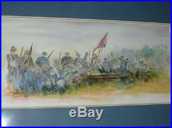 Original Watercolor Painting American CIVIL War Confederate Scene