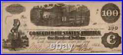 PCGS 63 T-40 1862 Confederate States $100 Civil War Wilmington Banknote Currency
