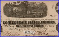 PCGS 63 T-40 1862 Confederate States $100 Civil War Wilmington Banknote Currency