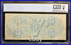 PCGS 63 T-60 1863 Confederate States $5 CSA Civil War Obsolete Banknote Currency
