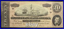 PCGS 64. T-67 1864 Confederate States $20 Civil War Obsolete Banknote Currency