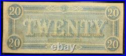 PCGS 64. T-67 1864 Confederate States $20 Civil War Obsolete Banknote Currency