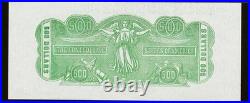 PCGS 68 SUPERB GEM, $500 Confederate States Chemicograph Banknote CSA Civil War