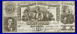 PMG 58 CT-20 $20 1861 Confederate States Civil War Contemporary Counterfeit Note