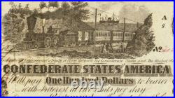 PMG 62 T-39 $100 1862 WT Goodwin Signature Confederate States Banknote Civil War