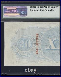 PMG 64. T-58 1863 Confederate States $20 Civil War Obsolete Banknote Currency