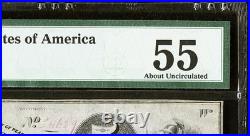 PMG AU55. T-34 $5 1861 Confederate States Civil War Obsolete Banknote Currency