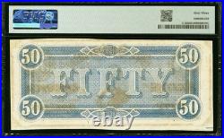 PMG CU63. T-66 $50 1864 Confederate States Civil War Obsolete Banknote Currency