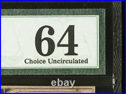 PMG ChUNC64 T-54 1862 Confederate States $2 Civil War Obsolete Banknote Currency