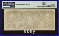 PMG GEMUNC 65 Confederate States $5 Chemicograph Banknote Civil War CSA Currency