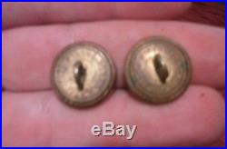 Pair Civil War Confederate Officer Staff coat buttons Eagle Design Treble Gilt