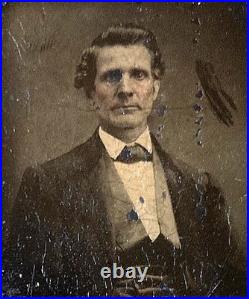 Pre CIVIL War Confederate President Jefferson Davis Griswold Pat. Ferrotype 1859